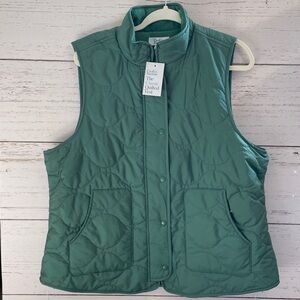 Croft & Barrow Quilted Fleece Lined Green Cold Weather Vest, size  XL, NWT